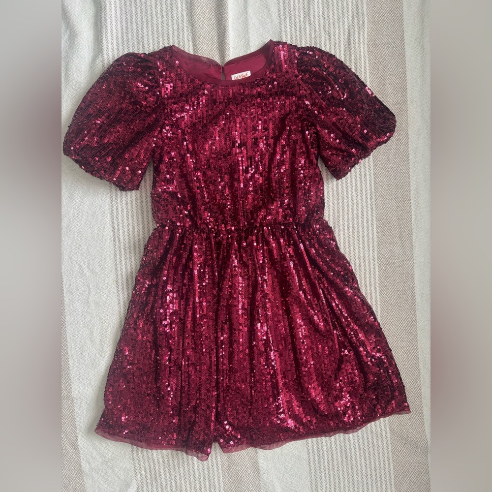 Cat & Jack Burgundy Sequin Dress